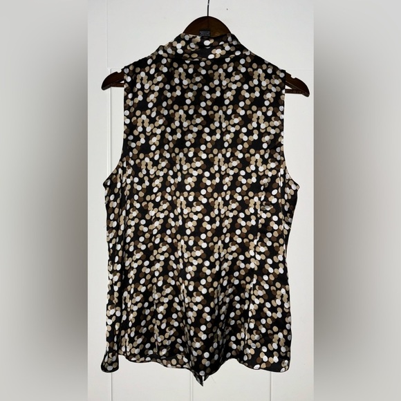 Spense Women Satin Polka Dot Blouse Button Up XL Business Office Work Career - Picture 2 of 8